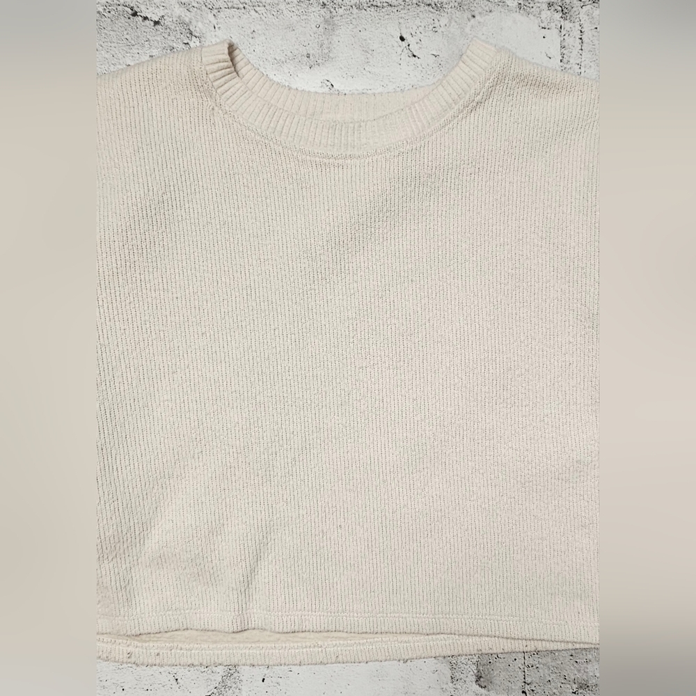 Zara Cream Ribbed Cropped Sweater - Picture 5 of 7